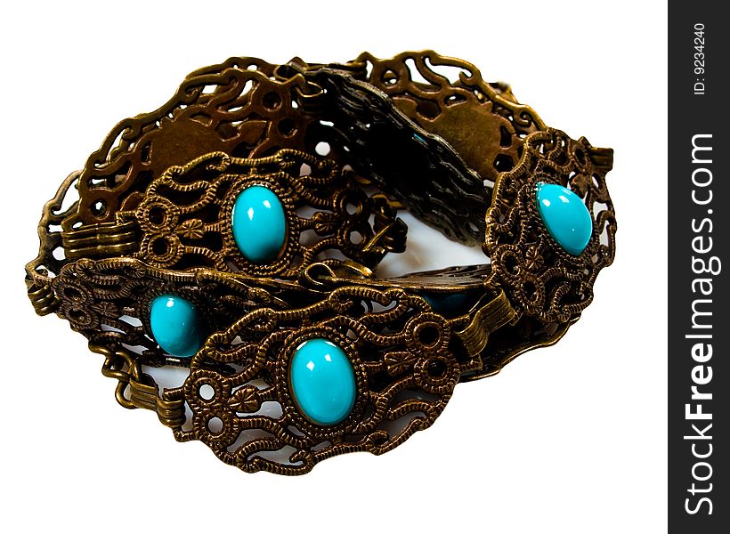 Vintage Bracelet With Gems Isolated