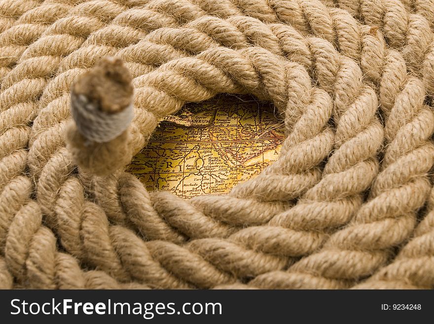 A beautiful yellow rope on background. A beautiful yellow rope on background