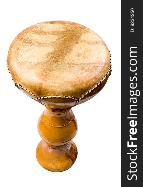 African drum isolated over white with clipping path