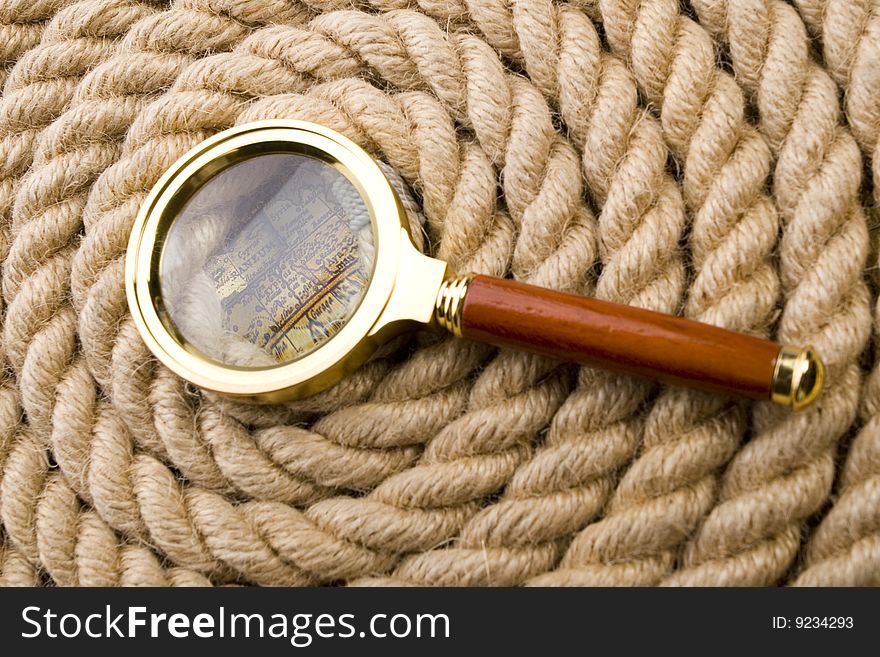 A beautiful yellow rope on background. A beautiful yellow rope on background