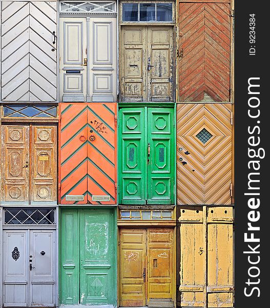 Antique doors of houses in the old part of town. Antique doors of houses in the old part of town