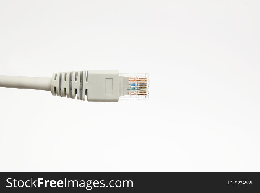 Piece of the network cable with pull out wires