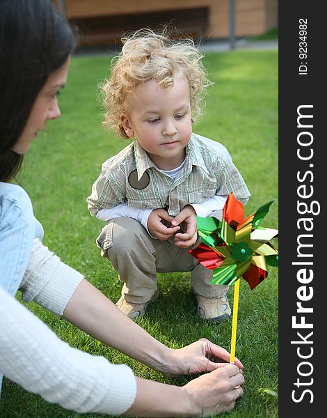 Boy with a pinwheel