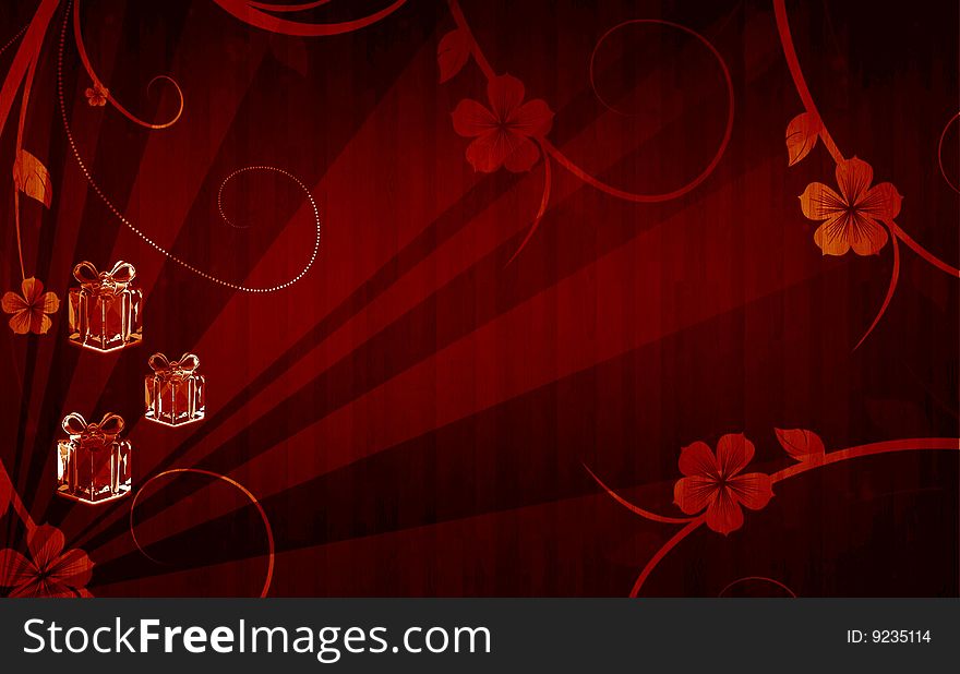 A beautiful season greetings in red background. A beautiful season greetings in red background