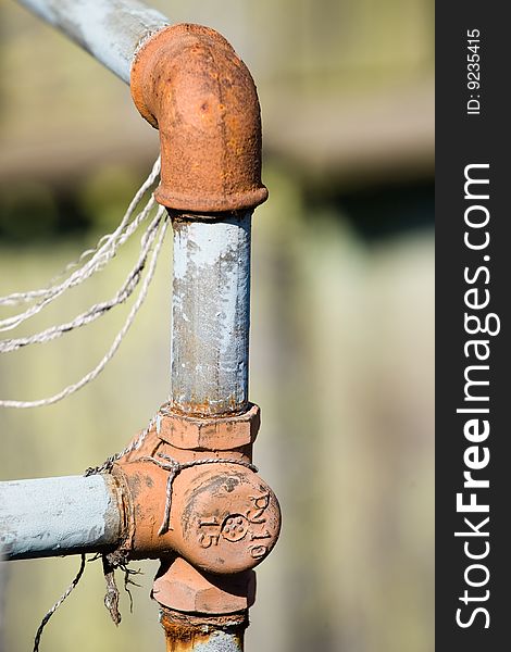 Grunge rusted water pipes outdoor