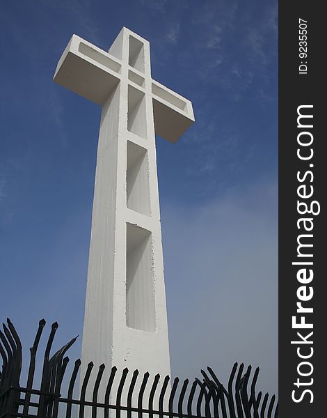 Looking up at Mt Soledad cross veterans memorial. Looking up at Mt Soledad cross veterans memorial