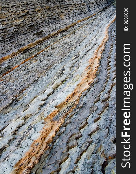 Layers of  flysch on the coast of adriatic sea