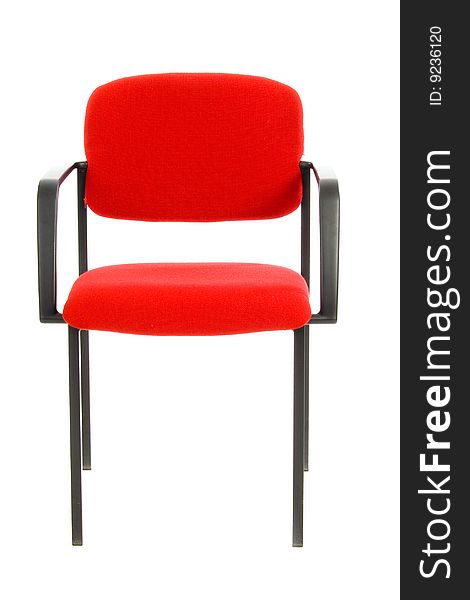 Red office chair isolated on white background