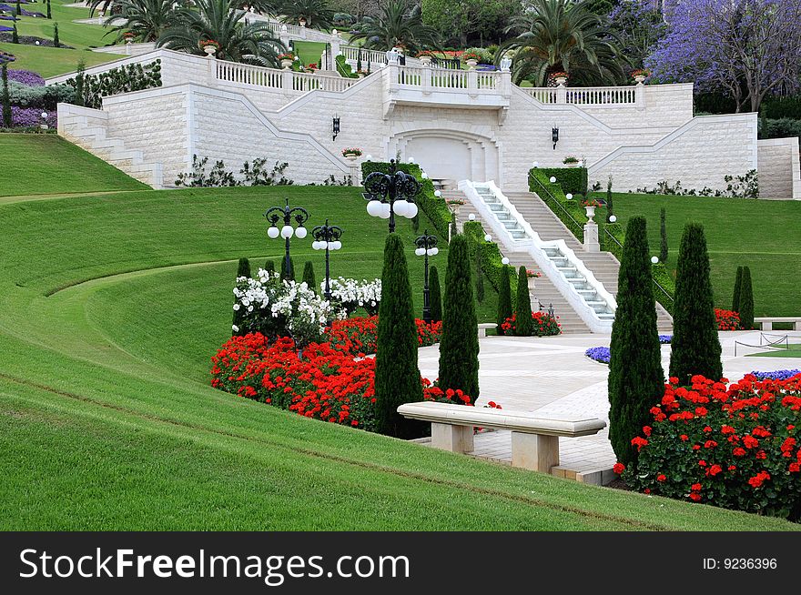 The garden of Bahai in Haifa./israel