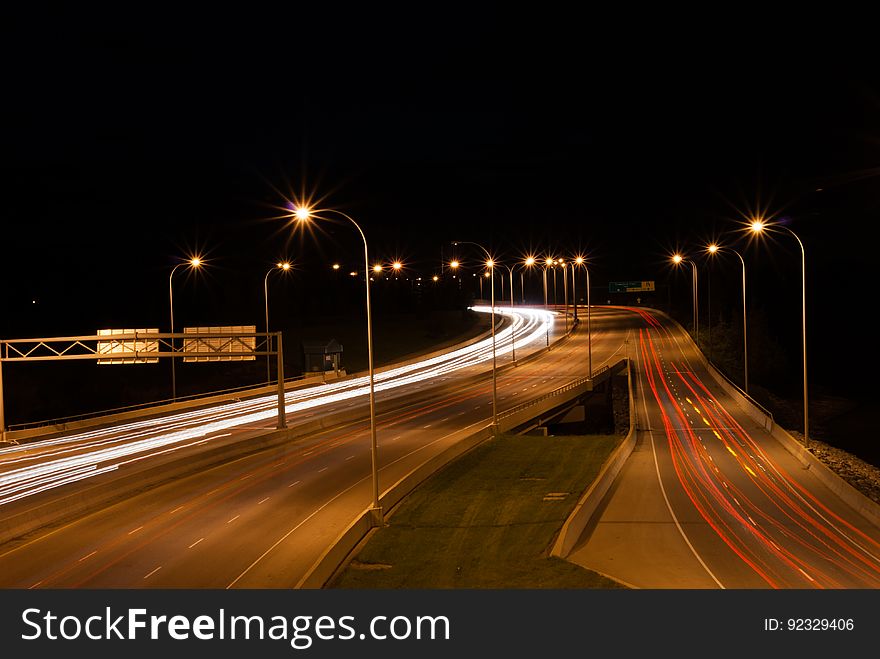 Long exposure of traffic over the Glenmore Causeway. Long exposure of traffic over the Glenmore Causeway