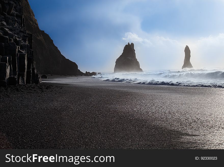 Reynisfjara Black Sand Beach &#x28;VÃ­k, Iceland&#x29;