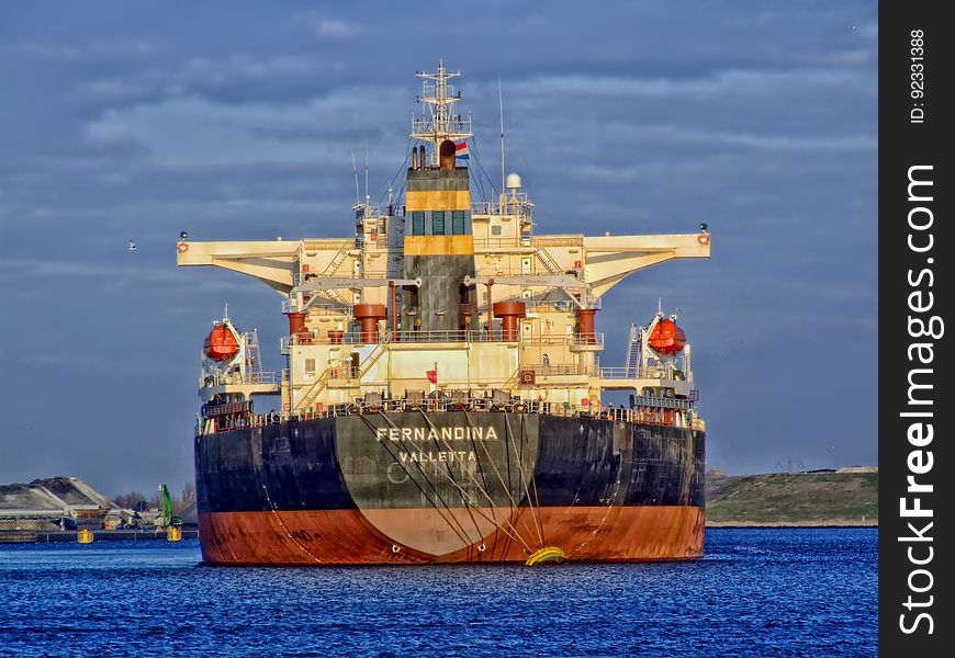 A bulk carrier called Fernandina hailing from Valletta, Malta, on channel. A bulk carrier called Fernandina hailing from Valletta, Malta, on channel.