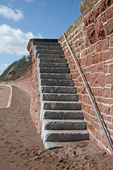 Staircase In Sea Wall Royalty Free Stock Images