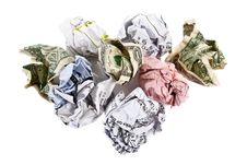 Too Many Bills -- Too Few Dollars Stock Images