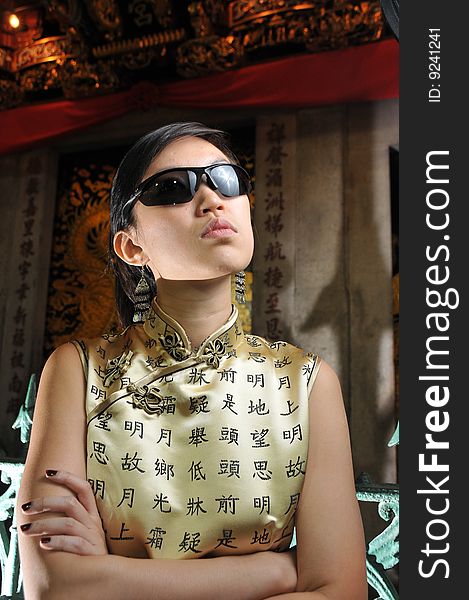 Beautiful Asian Woman With Sunglasses