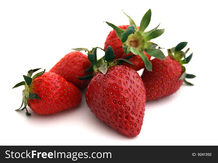 Strawberries close up isolated