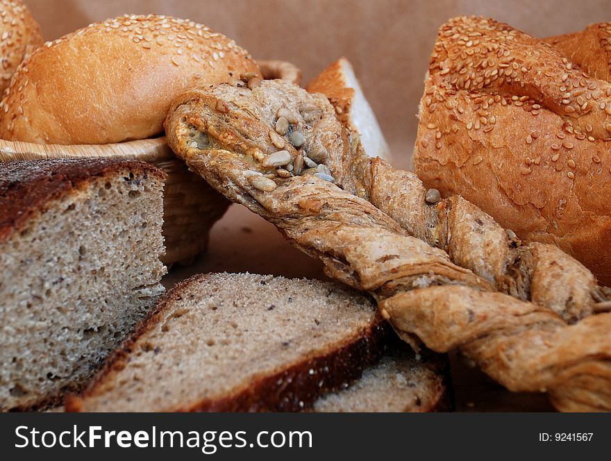 A group of different kind of bread