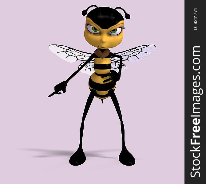 Very Sweet Render Of A Honey Bee In Yellow And