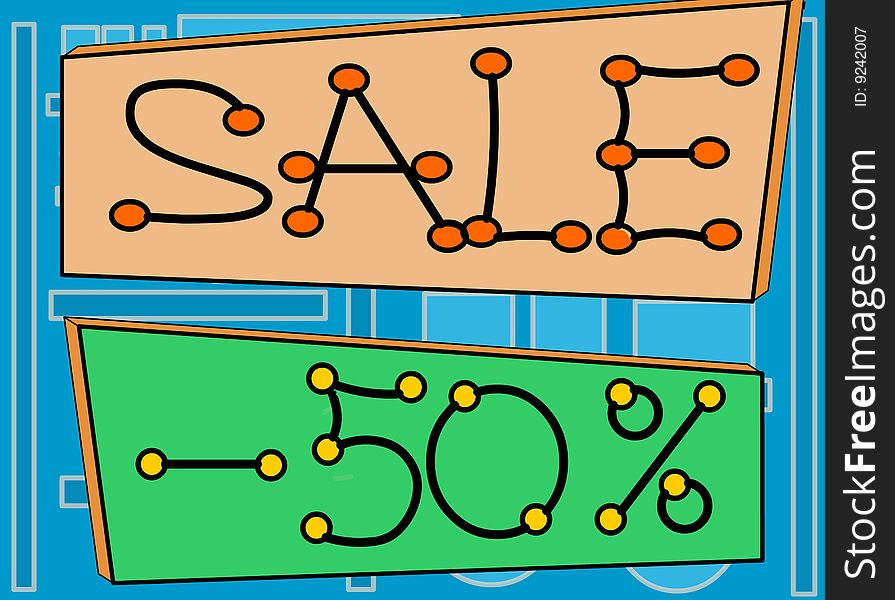 Llustration of a sale 50% sign