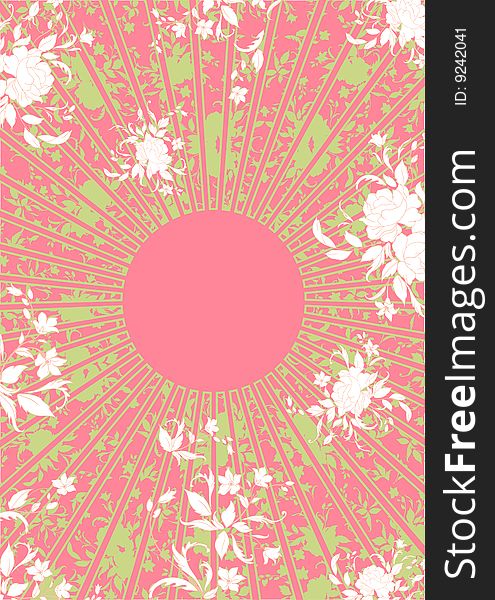 Vector illustration of funky floral sunny background. Decorated with elegant flowers. Vector illustration of funky floral sunny background. Decorated with elegant flowers.