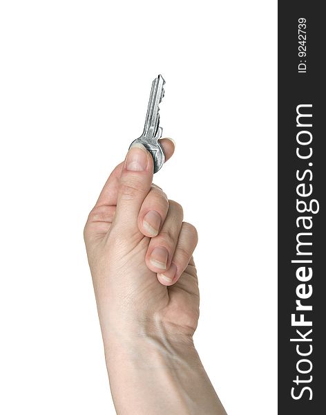 Silver Key In A Female Hand