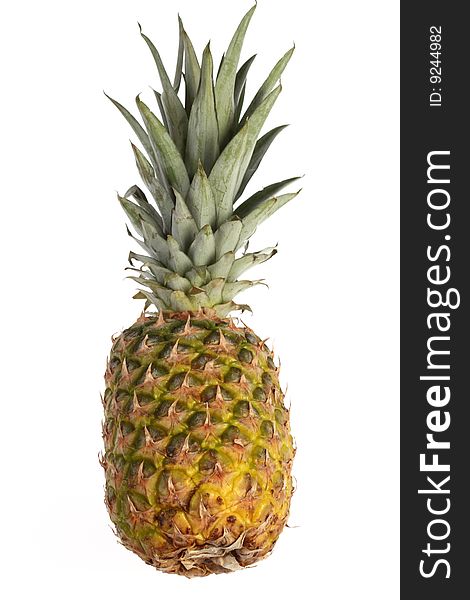 Single fresh pineapple on white background. Single fresh pineapple on white background