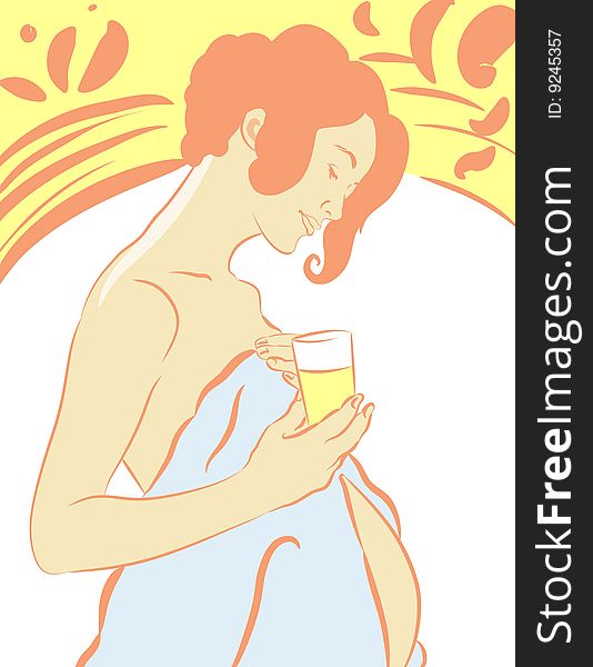 An Expectant Mother Drinking