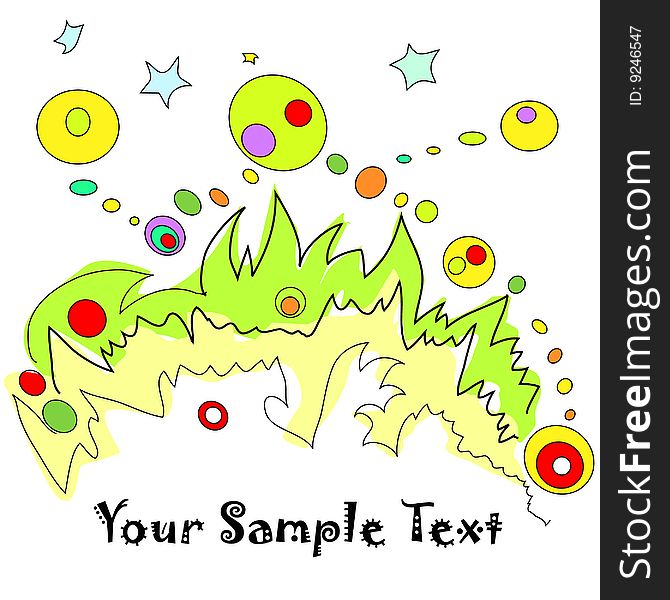 Doodle invitation with funny abstract shapes