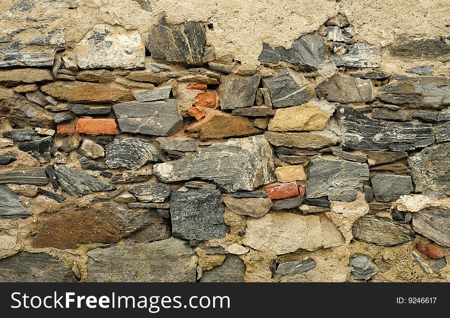 Detail of historical stone wall