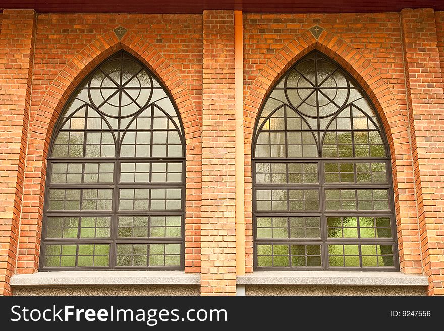 Windows of Gothic style church