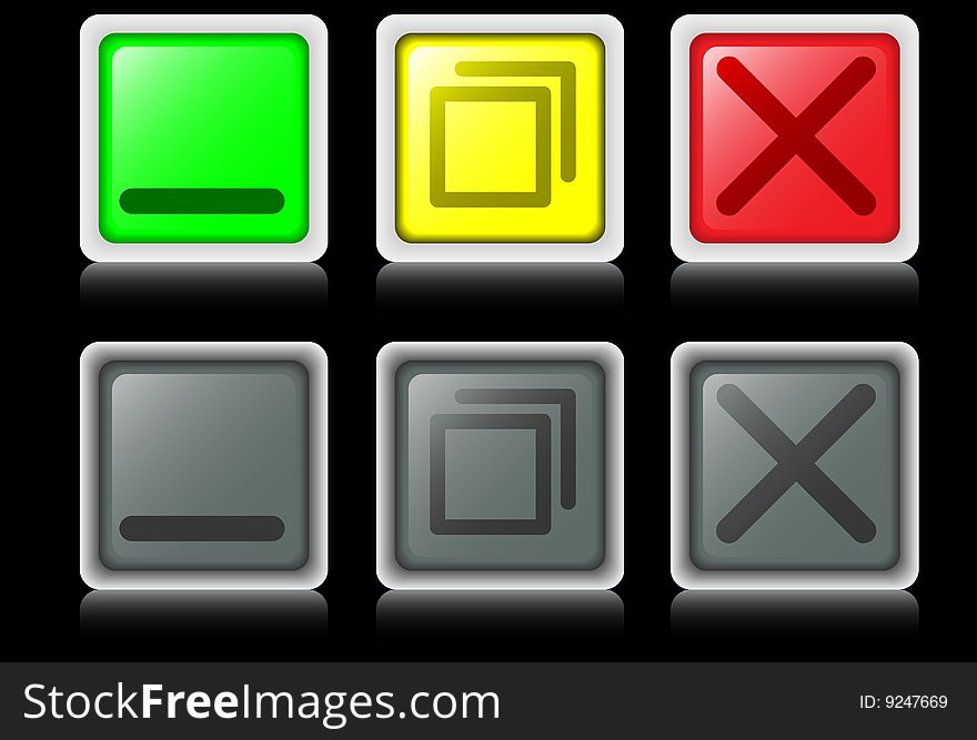 Operating buttons. A vector. Without mesh.