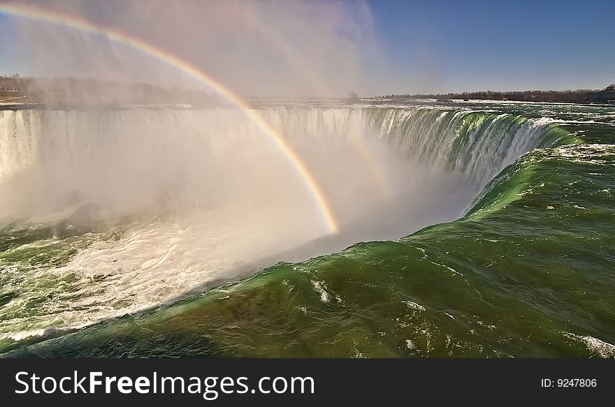 Niagara Falls - Horseshoe Falls viewed from the Canadian side. Niagara Falls - Horseshoe Falls viewed from the Canadian side.