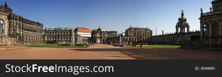 Zwinger palace in dresden on a sunny day.