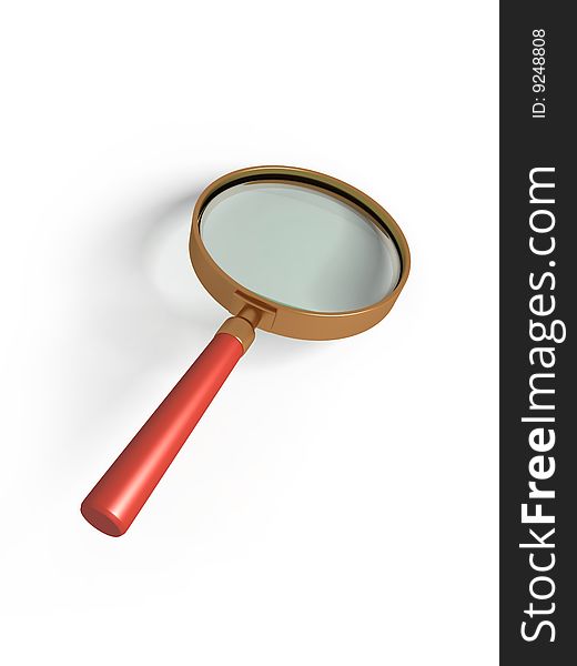 Magnifying glass isolated on white background