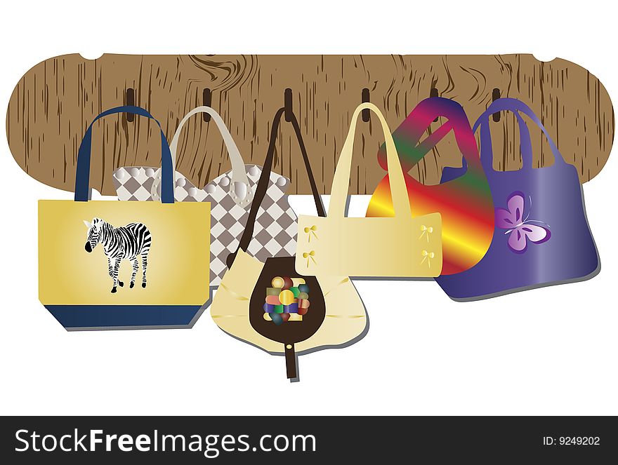 Illustration of bags for woman