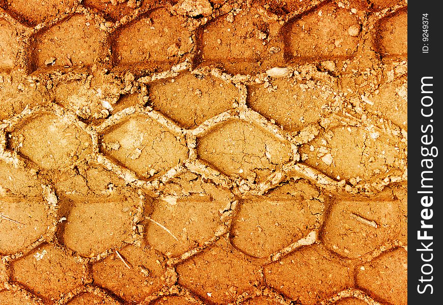 Trace on sand of the big wheel an abstract background. Trace on sand of the big wheel an abstract background