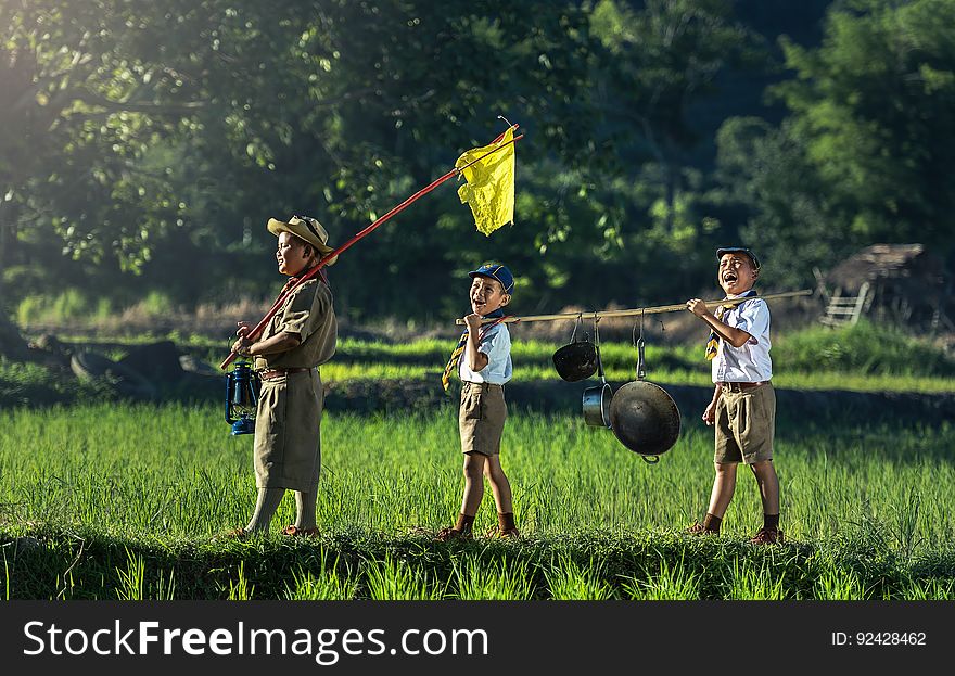 Children Playing in Farm