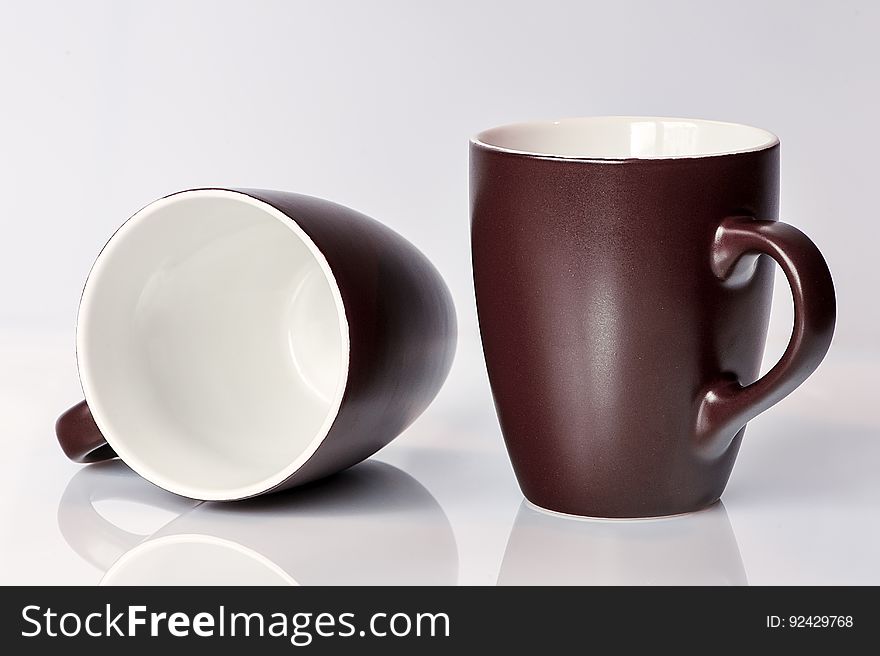 Brown and White Ceramic Mug