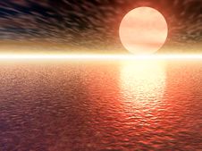 Red 3d Sunset Stock Image Red 3d Sunset Stock Image