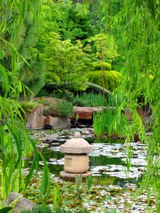 Japanese Water Garden Royalty Free Stock Photo Japanese Water Garden Royalty Free Stock Photo