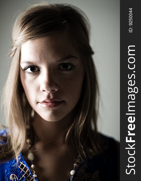 A young female model, photographed in the studio.