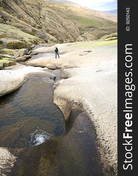 Small stream on a rock mountain at gredos in avila spain. Small stream on a rock mountain at gredos in avila spain