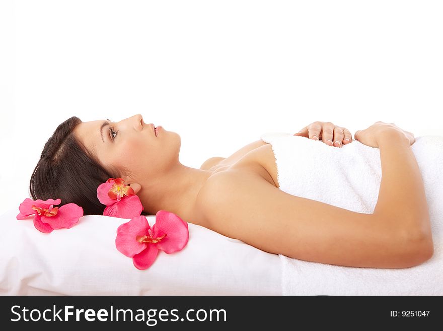 Attractive Woman Relaxing Spa