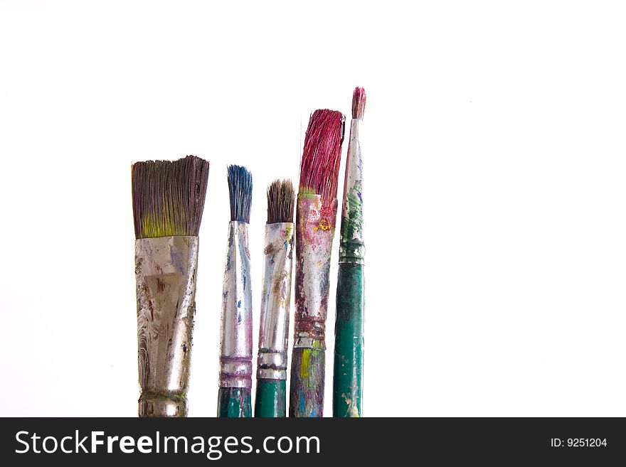 Painting brushes isolated on white