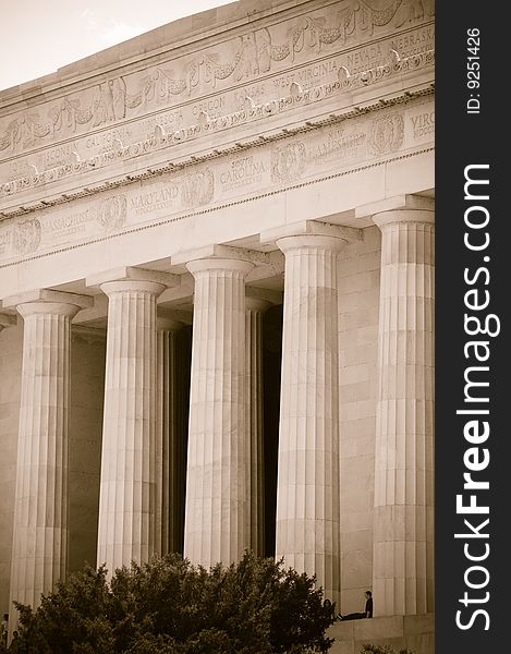 Pillars of building in Washington DC. Pillars of building in Washington DC.