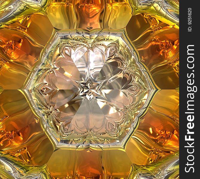 Gold encrusted diamond gem closeup detail view. Gold encrusted diamond gem closeup detail view