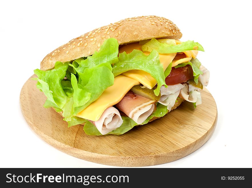 Sandwich With Smoked Ham And Lettuce
