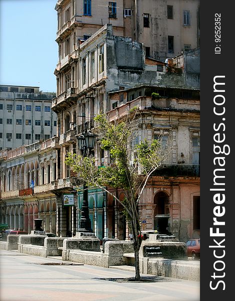 Old city in Havana, Cuba. UNESCO World Heritage Site.