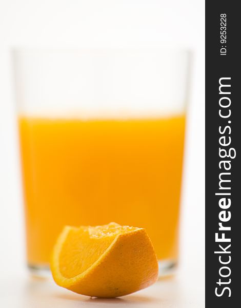 Natural fresh and delicious orange juice glass