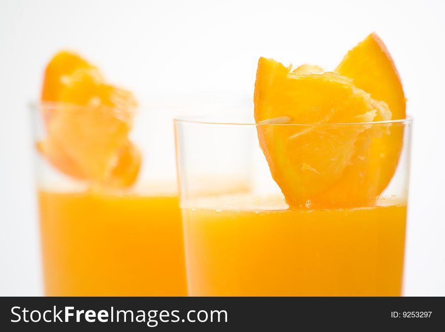 Natural fresh and delicious orange juice glass